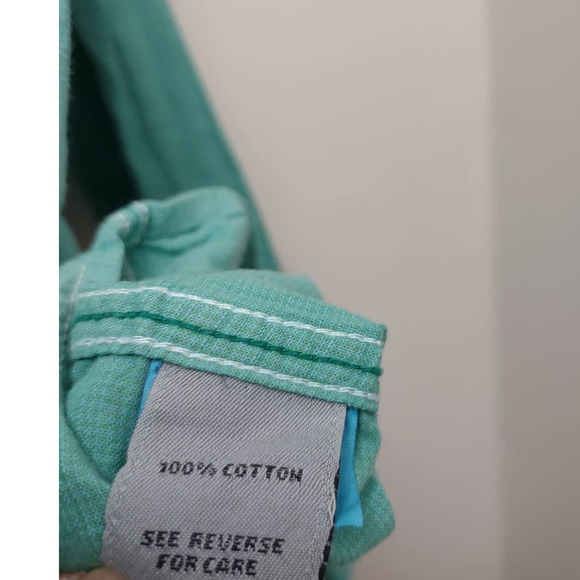 Johnston & Murphy Green Slim Fit Cotton Button Front Men's Size XL - Picture 6 of 9